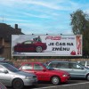 Large size outdoor tri-vision billboard with unipole