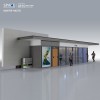 Close Type Bus Stop Shelter Advertising LED Display Kiosk Bus Station With Dustbin Trash Can