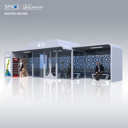 Outdoor Stainless Steel Bus Station Road Side Advertising Light Boxes Bus Stop Shelter