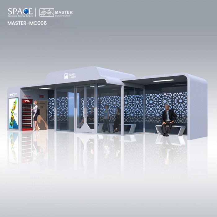 Outdoor Stainless Steel Bus Station Road Side Advertising Light Boxes Bus Stop Shelter