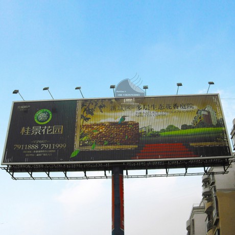 Large Size Outdoor Advertising prism Tri-vision rotating Billboard With pole