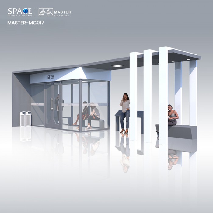 City Public Modern Stainless Steel Customized Bus Stop Shelter With Heaters